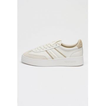 Pantofi sport The Greenwich de piele intoarsa - Alb murdar