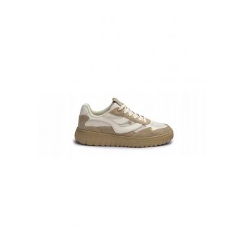 Sneakers femei TORO WAVE - piele naturala - bej/alb - Maro