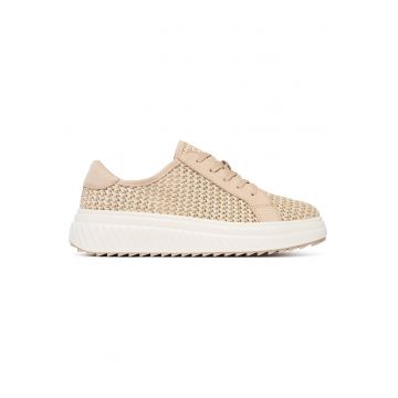 Tenisi dama -  piele naturala - bej - design minimalist -