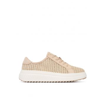 Tenisi dama -  piele naturala - bej - design minimalist -