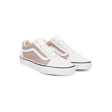 Tenisi unisex  Old Skool - piele naturala - alb
