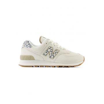 Pantofi  piele bej - Alb
