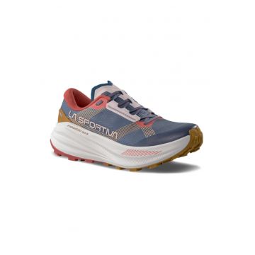 Pantofi Prodigio Max cu sireturi elastice pentru alergare - Albastru inchis/Portocaliu mandarina/Alb optic