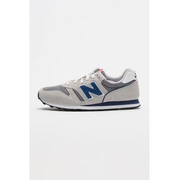 Pantofi sport 373 cu insertii din piele intoarsa - Alb/Gri/Bleumarin