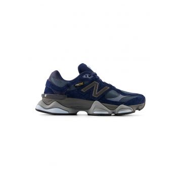 Pantofi sport 9060 cu partea superioara din plasa si piele intoarsa - Bleumarin