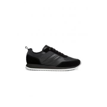 Pantofi sport barbati  LOW TOP LACE UP MONO - Piele naturala - Negru -