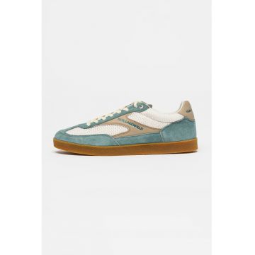 Pantofi sport cu insertii de piele intoarsa Kandidate - Bej/Maro deschis/Albastru stins