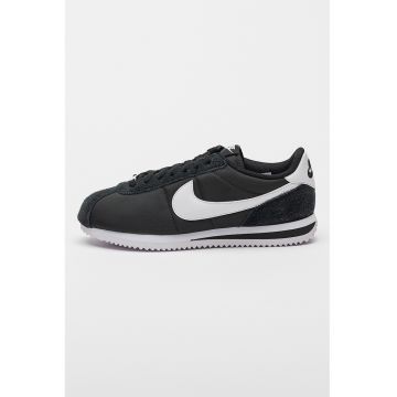 Pantofi sport cu insertii din piele intoarsa Cortez - Negru stins/Alb optic