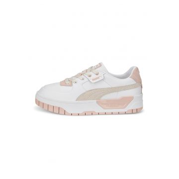Pantofi sport cu piele intoarsa Cali Dream Colorpop - Alb/Roz somon