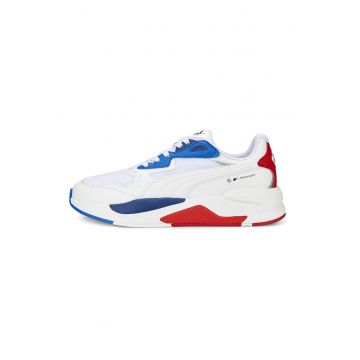 Pantofi sport de piele ecologica cu insertii de plasa BMW X-Ray - Rosu/Alb/Albastru royal