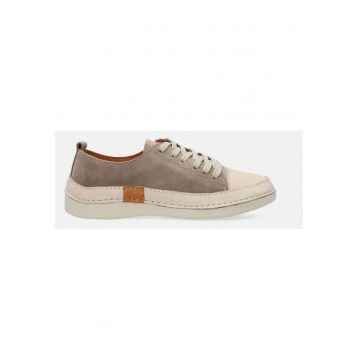 Pantofi sport din piele intoarsa cu talpa groasa