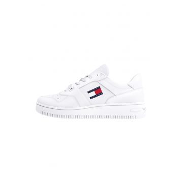 Pantofi sport din piele si piele ecologica - Alb