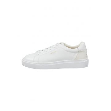 Pantofi sport low cut din piele - Alb optic