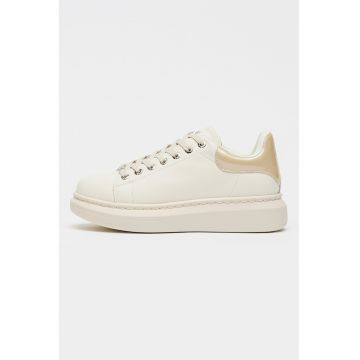 Pantofi sport low-cut din piele - Bej/Crem