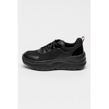 Pantofi sport wedge cu insertii de plasa D Xtors Synthetic - Negru
