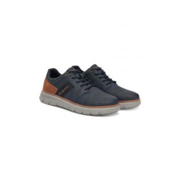 Tenisi barbati  albastru marin - imitatie de piele - design modern