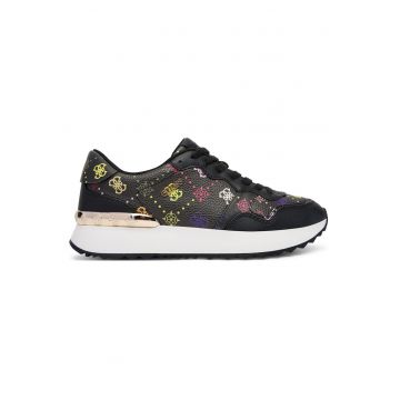 Tenisi dama -  piele ecologica - negru - material textil