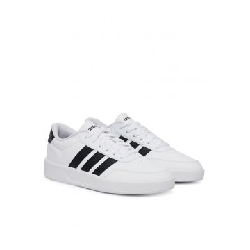 Pantofi sport barbati -  piele ecologica - alb/negru -