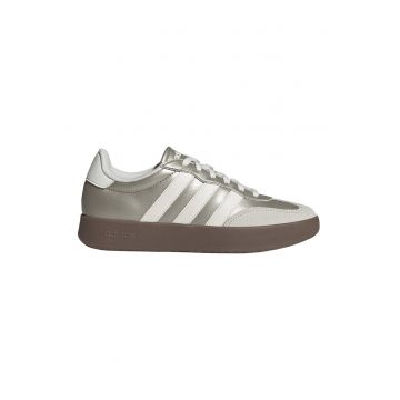 Pantofi sport Barreda din piele ecologica cu garnituri din piele intoarsa - Alb murdar/Grej