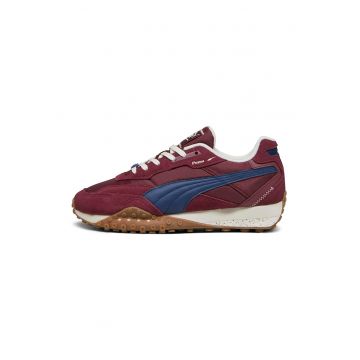 Pantofi sport cu detalii de piele intoarsa Blktop Rider - Visiniu/Albastru