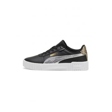 Pantofi sport cu insertii de piele Carina 2.0 - Negru/Argintiu