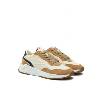 Pantofi sport dama  Skylar - piele ecologica - crem/maro