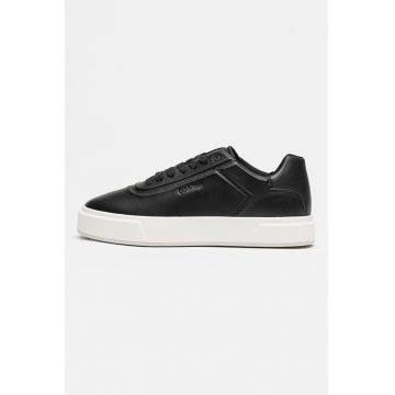 Pantofi sport de piele cu logo - Negru stins