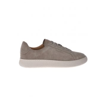 Pantofi sport de piele intoarsa cu varf rotund - Bej