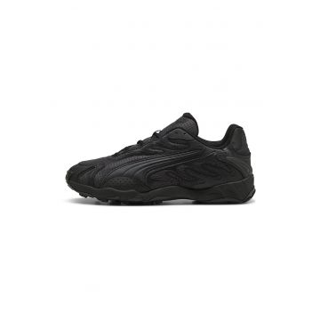Pantofi sport din material textil cu insertii de piele ecologica - Negru