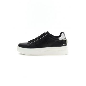 Pantofi sport flatform cu garnitura cu aspect metalizat - Negru