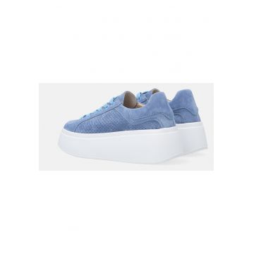 Pantofi sport flatform din piele intoarsa