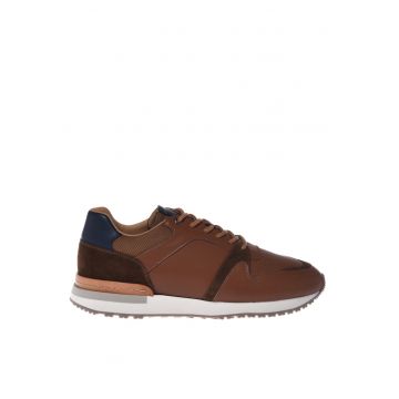 Pantofi sport low-cut de piele - Maro