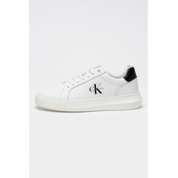 Pantofi sport low-cut de piele - Negru/Alb optic