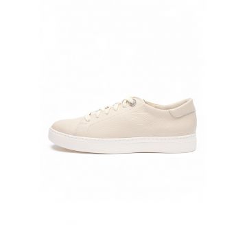 Pantofi sport low-cut de piele Nora - Crem