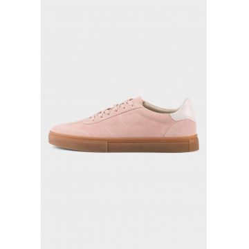 Pantofi sport low-cut din piele intoarsa Cody - Roz deschis