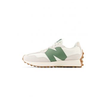 Pantofi sport low-cut din piele si piele intoarsa cu model unisex - Maro taupe deschis
