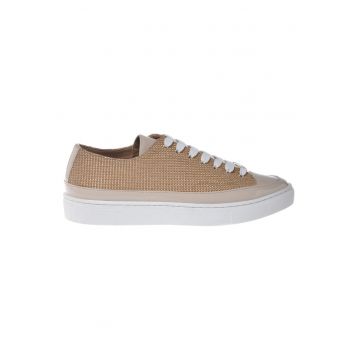 Pantofi sport low-cut unisex cu segment din tuid - Bej