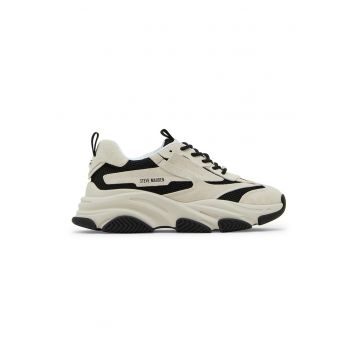 Pantofi sport Possess-H2 din piele intoarsa cu garnituri din material textil - Negru/Gri deschis/Alb murdar