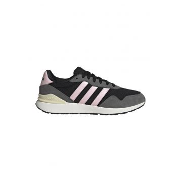 Pantofi sport Run 60s cu insertii de piele intoarsa - Negru/Roz pastel/Gri inchis