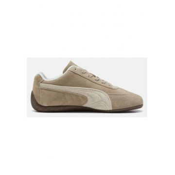 Pantofi sport Speedcat Elevated din piele intoarsa cu logo brodat - Bej inchis/Bej deschis