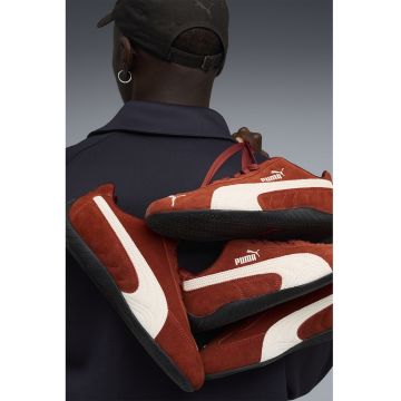 Pantofi sport Speedcat OG unisex din piele intoarsa - Alb fildes/Caramiziu