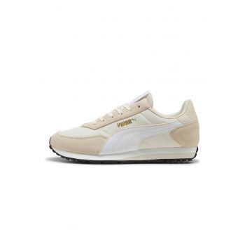 Pantofi sport St Miler de plasa cu garnituri de piele intoarsa - Alb optic/Bej deschis