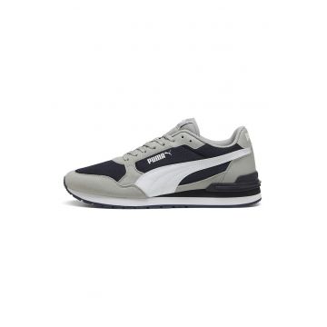 Pantofi sport ST Runner v4 de plasa cu garnituri de piele ecologica - Alb/Albastru ultramarin/Gri marmorat