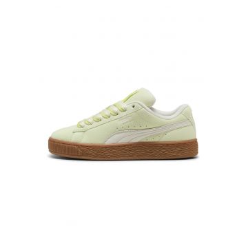 Pantofi sport Suede XL de piele intoarsa cu sireturi in degrade - Alb/Galben pal