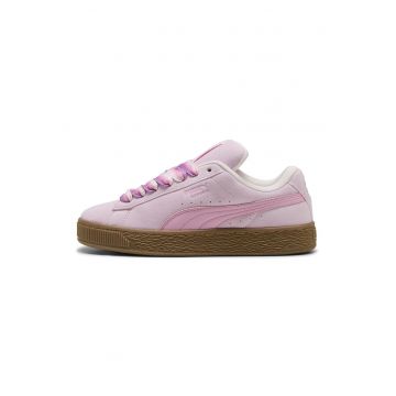 Pantofi sport Suede XL de piele intoarsa cu sireturi in degrade - Roz pal