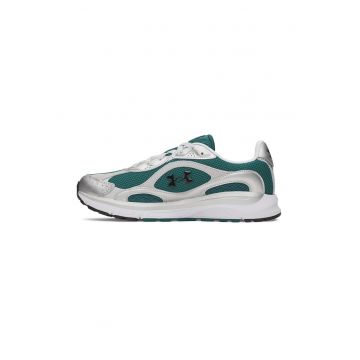 Pantofi sport UA Tech de plasa cu garnituri de piele si piele intoarsa - Verde englez/Alb optic/Argintiu