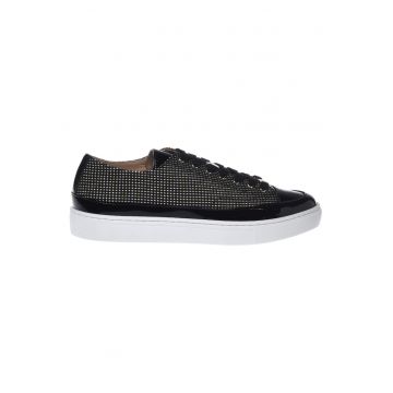 Pantofi sport unisex low-cut cu strasuri - Negru