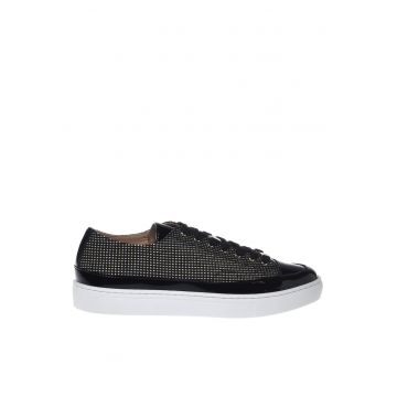Pantofi sport unisex low-cut cu strasuri - Negru