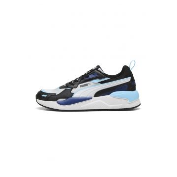 Pantofi sport X-Ray 3 de plasa cu insertii de piele ecologica - Albastru pastel/Negru/Alb optic