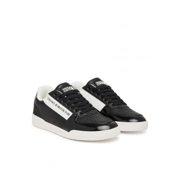Tenisi barbati -  piele naturala - negru - design minimalist